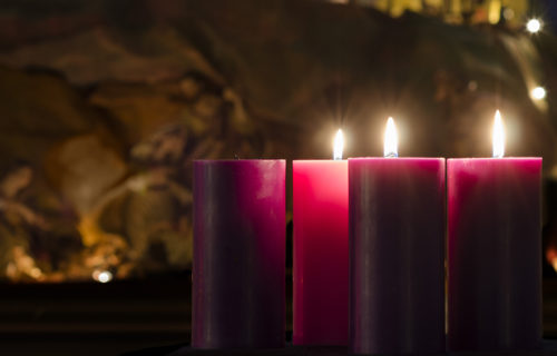 Advent Candles and Creche Week 3
